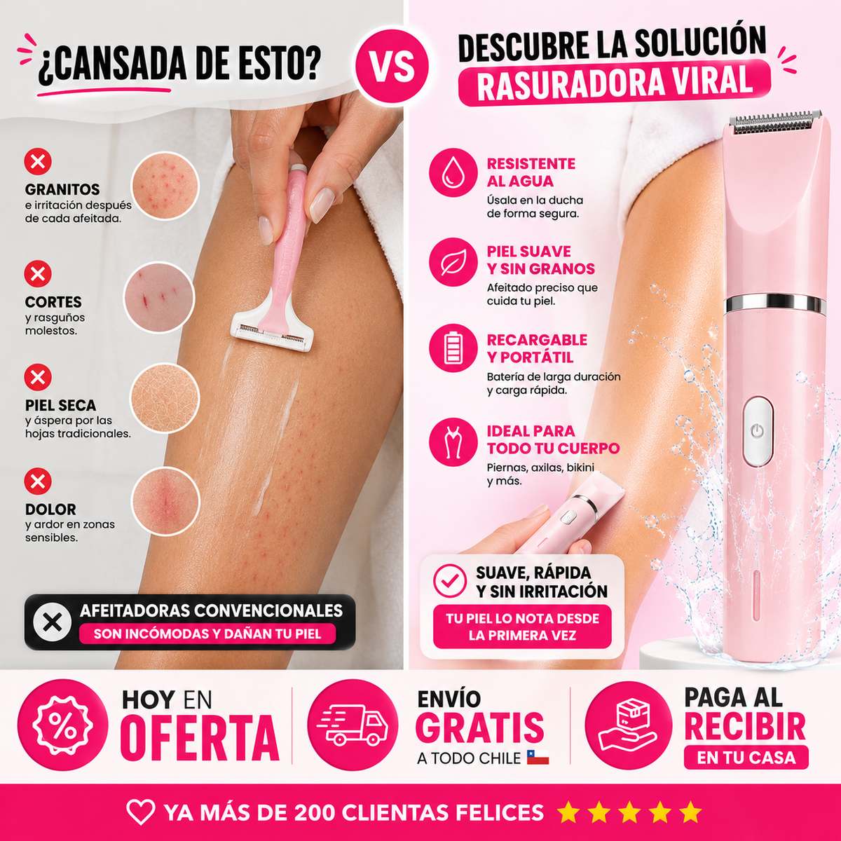 Rasuradora Bikini VIRAL 👙 | Resistente al agua y recargable